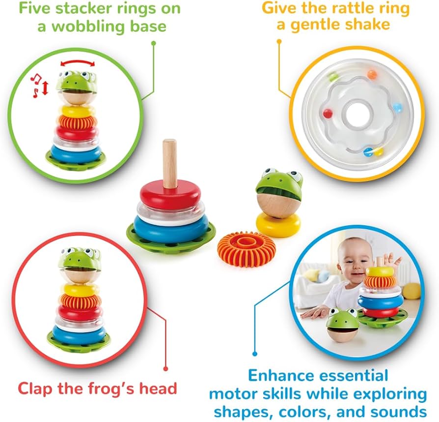 Hape MR. frog stacking rings