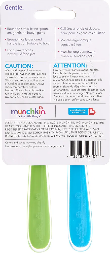 Munchkin Gentle & Safe Silicone Spoon 2pcs Set