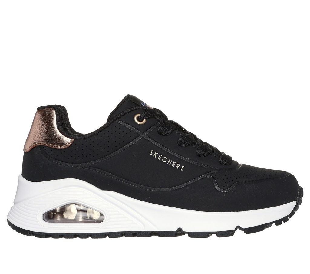 Skechers Girls Uno Gen 1 Sneakers (Black & White)