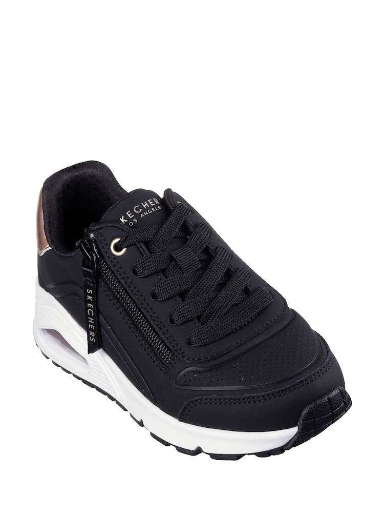 Skechers Girls Uno Gen 1 Sneakers (Black & White)