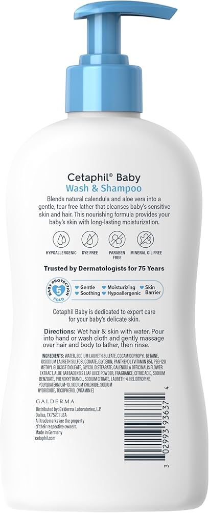 Cetaphil Baby Wash & Shampoo 13.5 FL Oz (399ml)