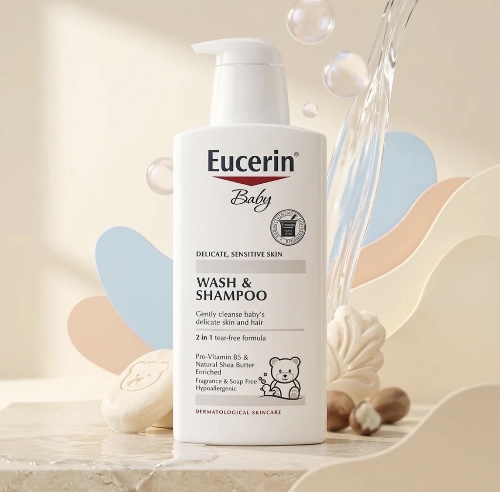 Eucerin Baby  Delicate, Sensitive Skin Wash & Shampoo 13.5 Oz (400ml)