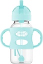 Dr Brown Wide-Neck Straw  Bottles With Silicon Handle 