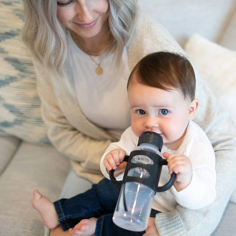 Dr Brown Narrow Sippy Bottle With Silicone Handles 