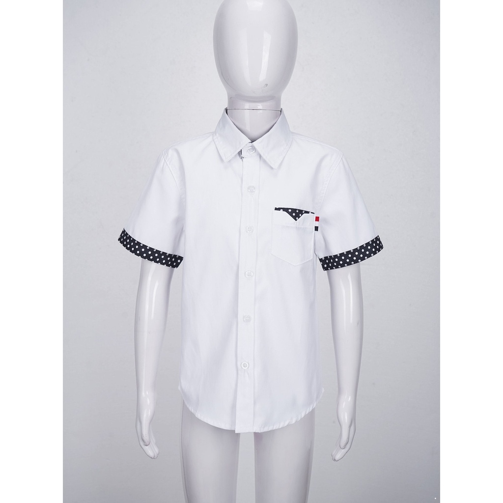 TiaoBug Boys Short Sleeve Button Down Shirt
