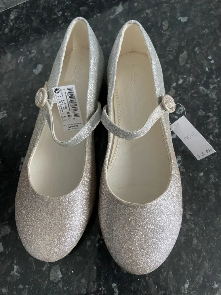 Next Silver Sparkle Ballet Shoe