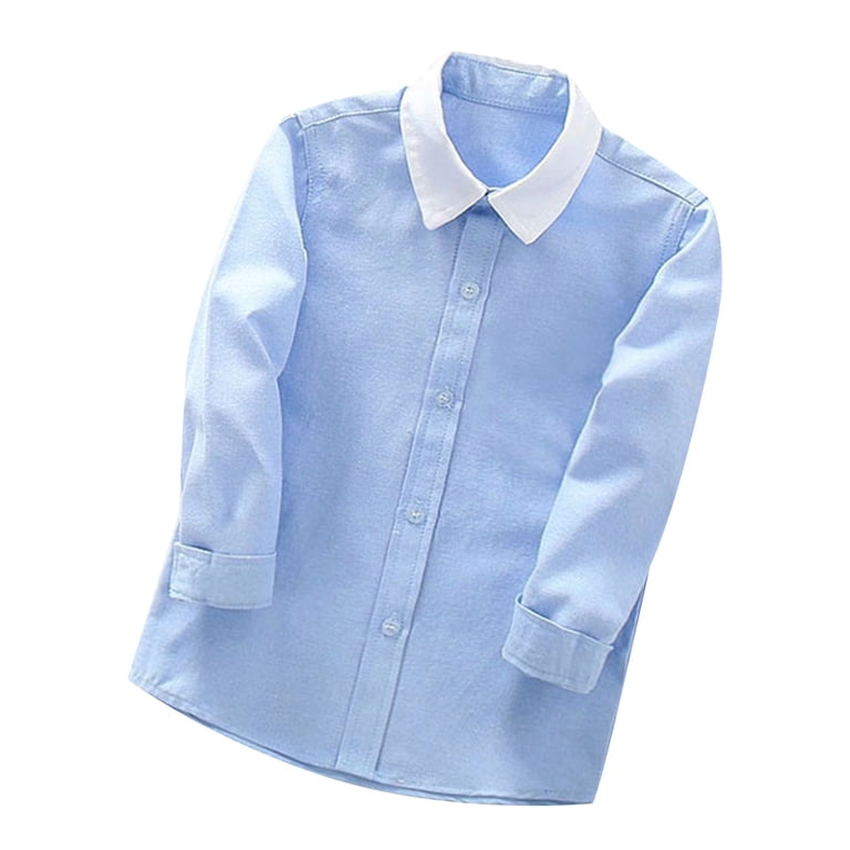 Zhen Zhai Xion Boys Long Sleeve Shirt Blue 
