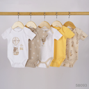 Sunnozy 5pcs Set Boy's Short Sleeves Bodysuit  