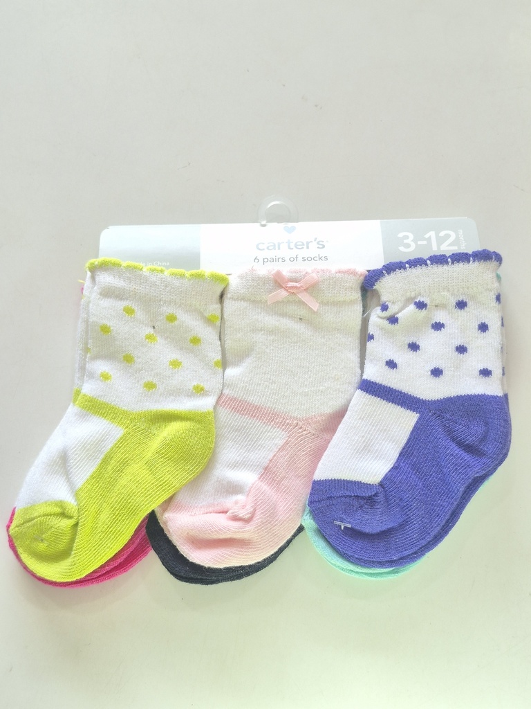 Carter's 6 Pairs Of Socks Girls (3-12m)