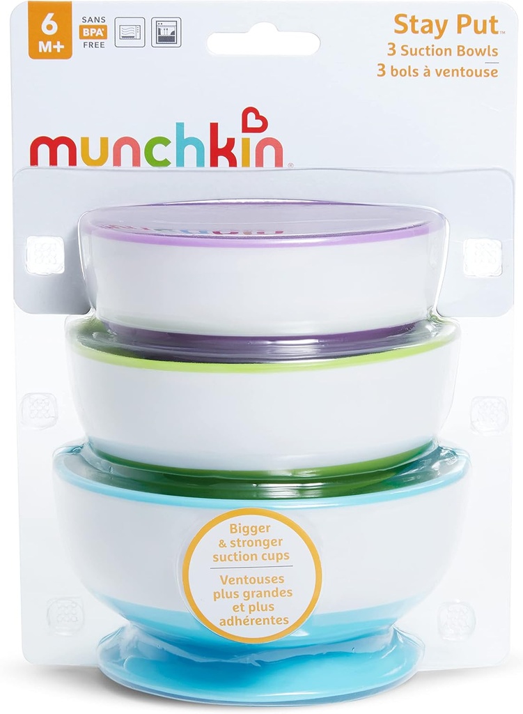 Munchkin Stay Put 3 Suction Bowls 