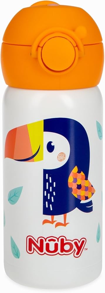 Nuby Thirsty Kids Flip Top Active Stainless Steel Canteen 