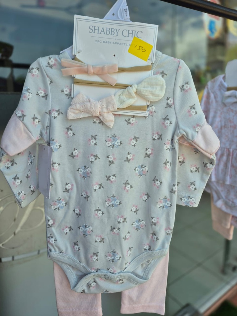 Shabby Chic 5pcs Baby Apparel Set
