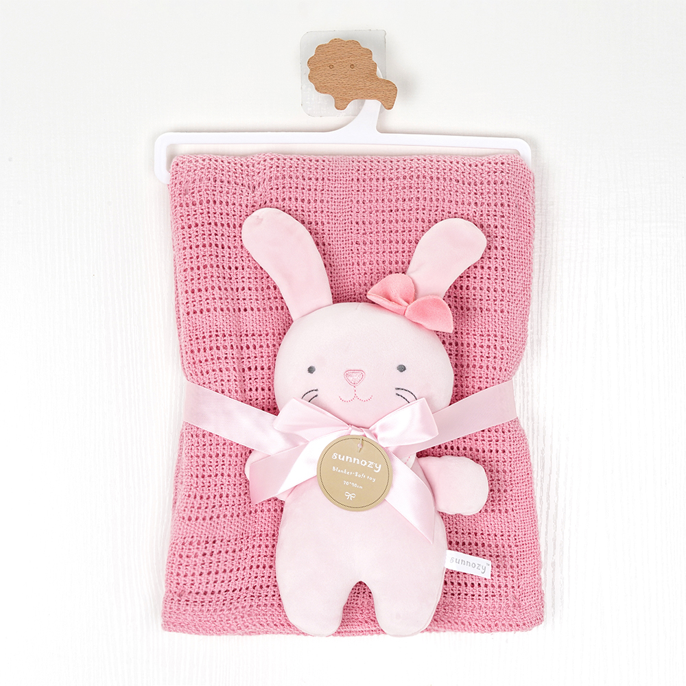Baby Knitted Blanket With Soft Toy