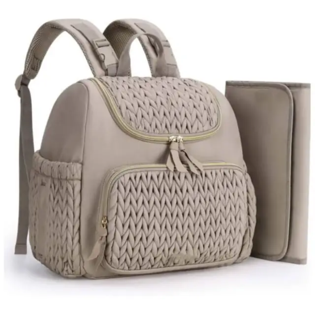 Diaper Bag with Gold Zip