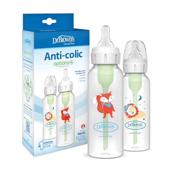 Dr Brown Options Anti-Colic Fox & Lion 2pcs  Bottle 8oz/250ml
