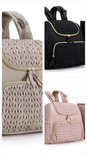 Diaper Bag with Gold Zip