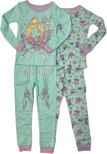 Members Mark Girls 4Pcs Pjs Set