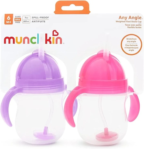 Munchkin Any Angle Weighted Straw Cup 7oz