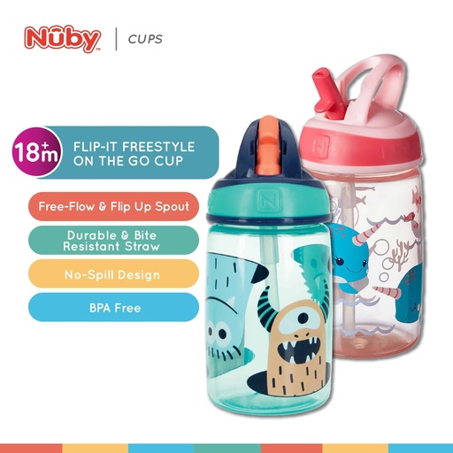 [MB-3803] Nuby Flip-It Hard Straw Cup