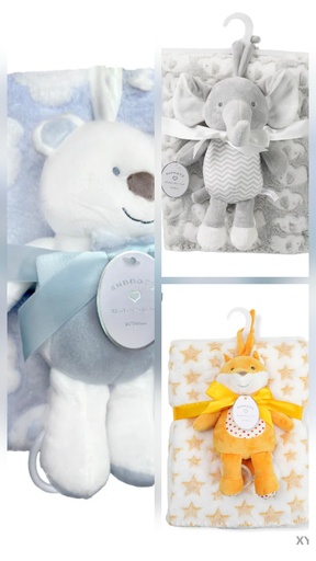 Sunnozy Baby Blankets With Security Toy