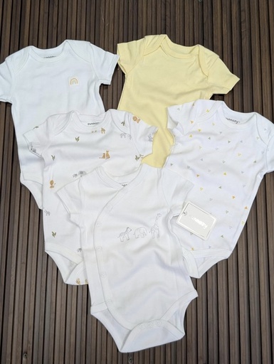 Sunnozy 5pcs Bodysuit Short Sleeve 