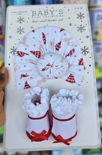Baby's First Christmas Hat & Bootie Set 