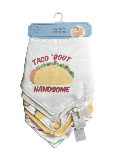[MB-3975] Sandy & Simon 5pcs Set Bandana Bibs 