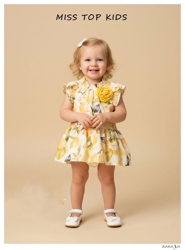 Miss TopKids Dress Girls (3522)- Yellow