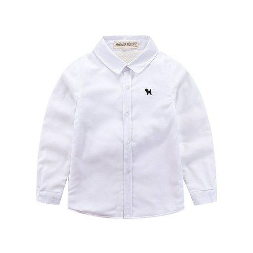 Zhen Zhai Xiong Boys White Long Sleeve Shirt 