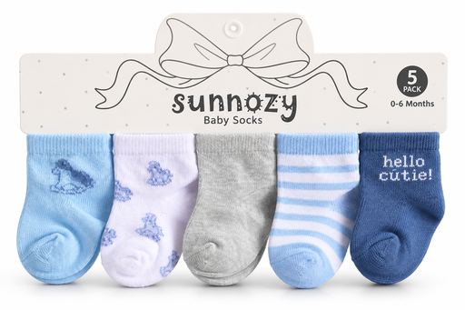 Sunnozy 5pack Baby Boys Socks