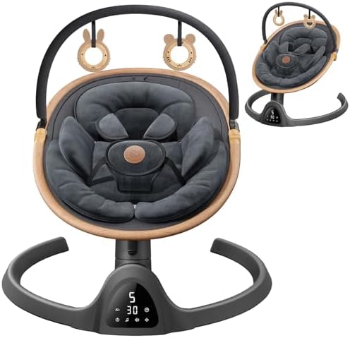 Baby Swing with Wood Details