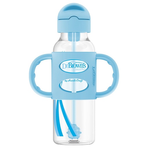 Dr Brown Narrow Sippy Straw  Bottles With Silicon Handle 8oz/250ml